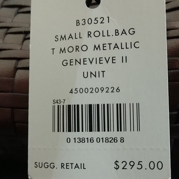 #2 HOST PICK Cole Haan DESIGNER Rollbag Bronze Woven LEATHER NWT - Picture 5 of 8